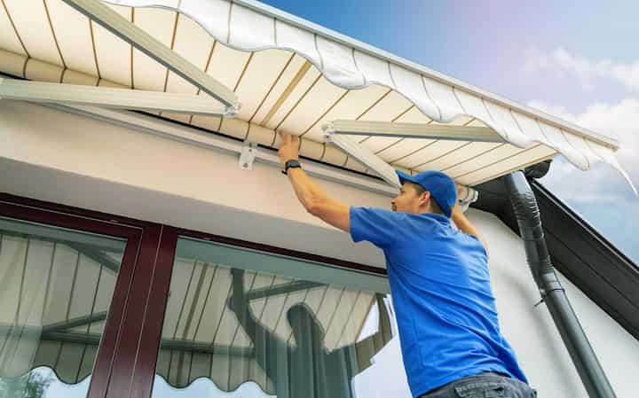 Expert awning installation in Durham, NC property.